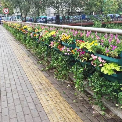 Self Watering Adjustable Railing Plastic Hanging Flowerpot Rail Planter Design System