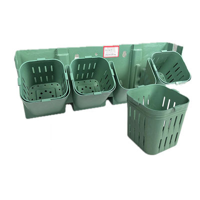 500*5mm Stackable Planting Plastic Flower Pot for Greening Living Wall in Black/Green
